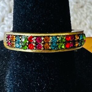 Heidi Daus size 7 Vintage band  Swarovski Crystals ring in original Heidi box